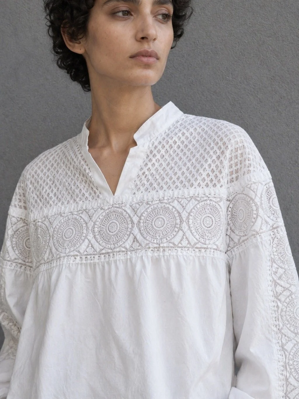 IRO White Embroidered Lace Women’s Designer Blouse