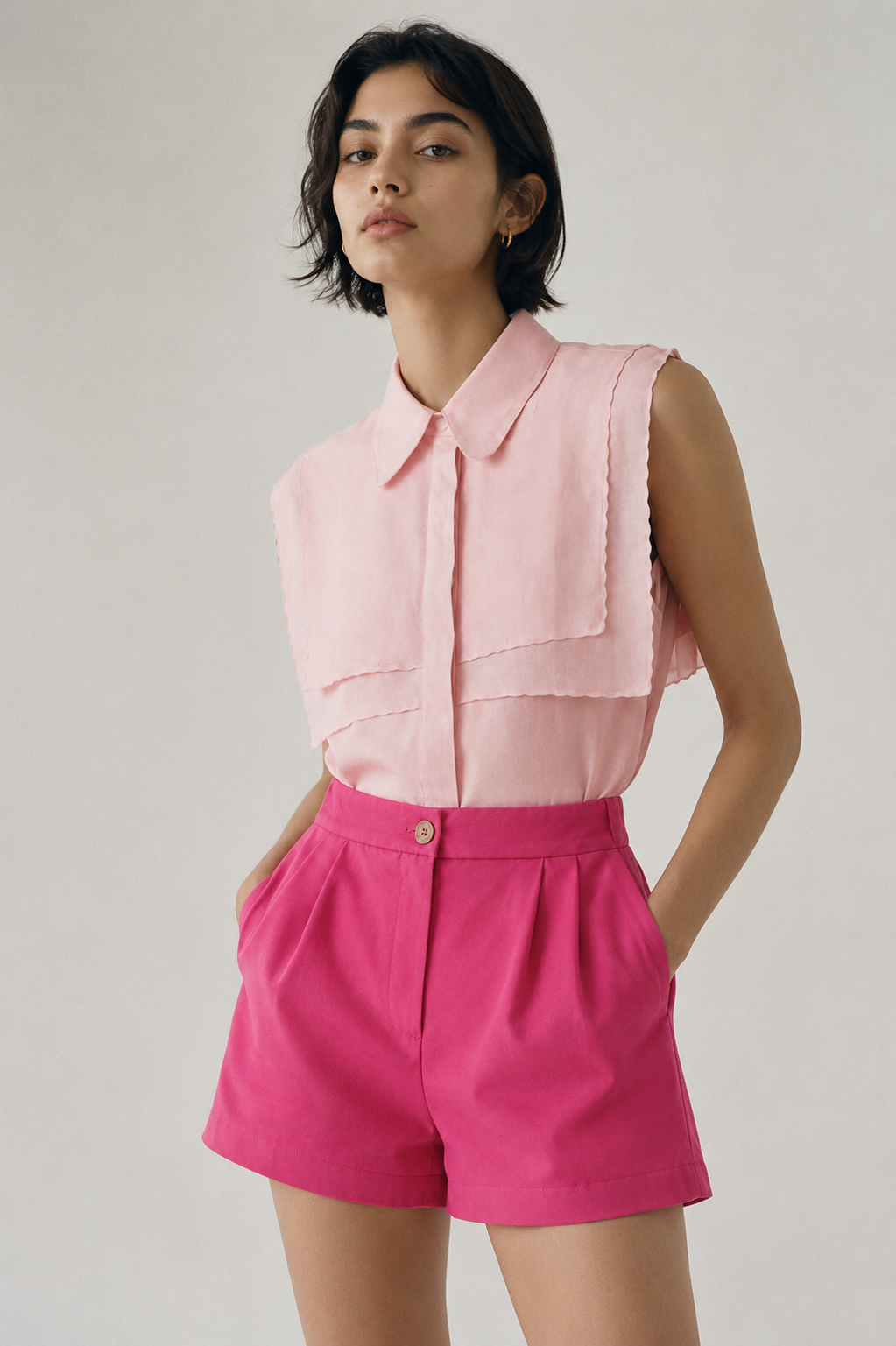 PIECES pink summer shorts XS