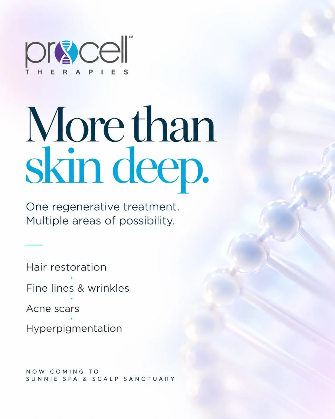 procell therapies is a regenerative treatment designed to support the skin and scalp&mdash;helping address concerns like:

✨ Hair restoration
✨ Fine lines &amp; wrinkles
✨ Acne scars
✨ Hyperpigmentation &amp; more 

We&rsquo;re excited to bring this 