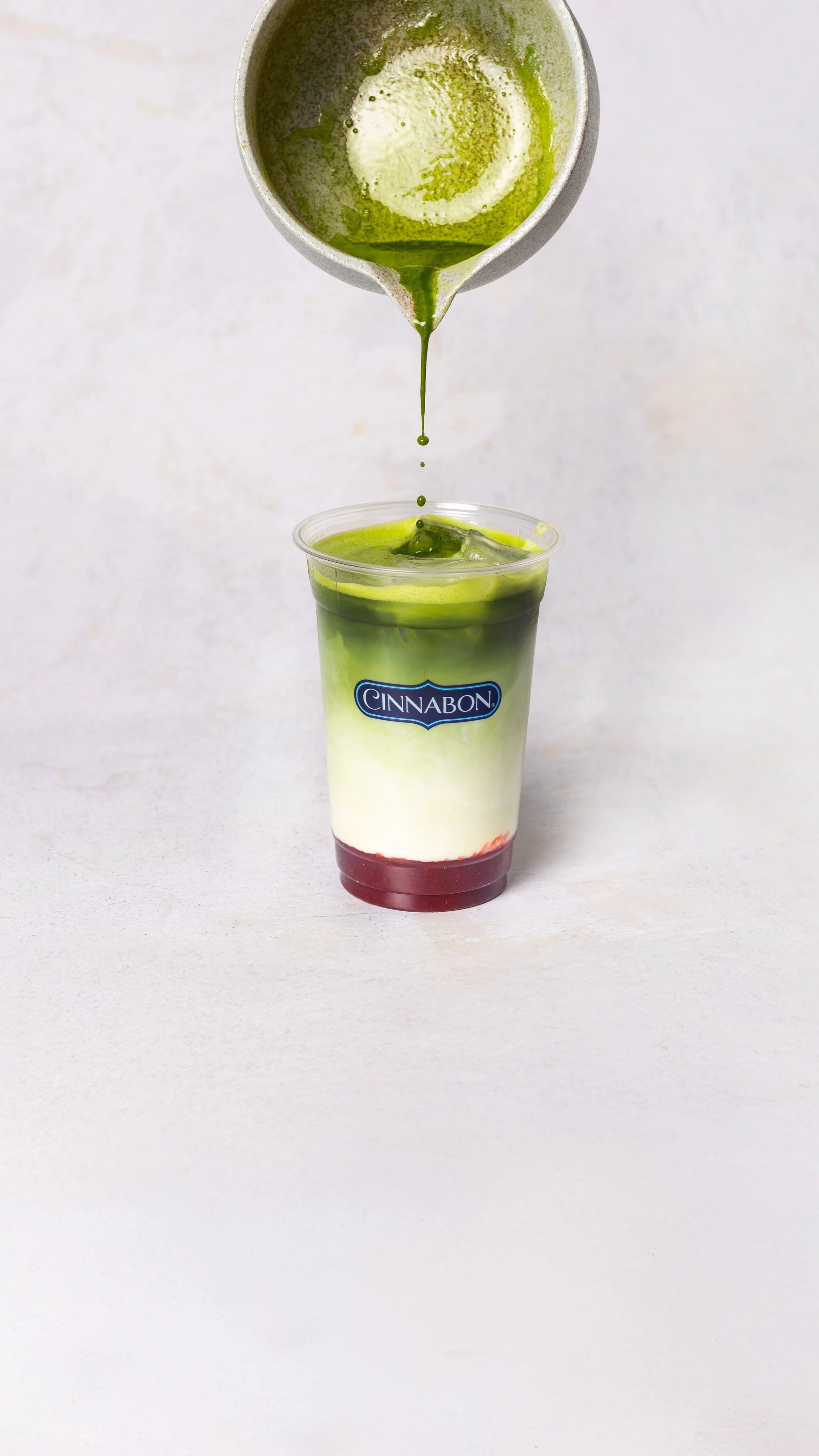 Ceremonial-grade matcha latte with a fresh strawberry twist