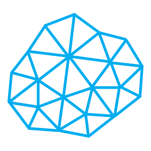 Molecular structure diagram with interconnected hexagons and circles on a black background.