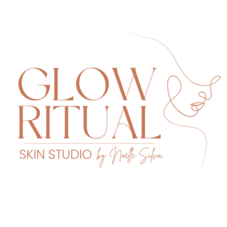 Logo for Glow Ritual Skin Studio by Nefeli Sofia, featuring a minimalist line drawing of a woman's face outline.