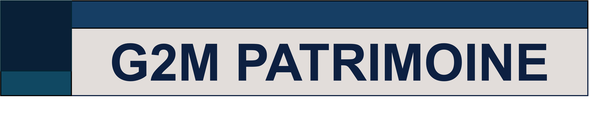 Logo de G2M PATRIMOINE, business unit dédiée au conseil et à la distribution de produits d'assurances pour protéger le patrimoine : mutuelle, prévoyance, assurance vie, plan d'épargne retraite et produits de capitalisation.