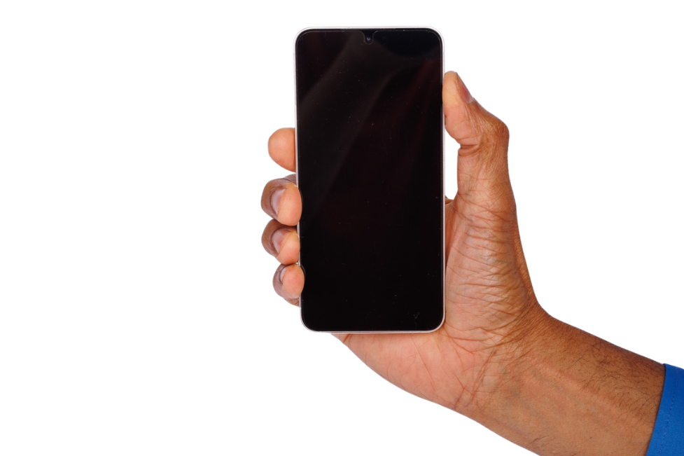 Hand Model Male - Dylan Jawahir Holding Cell Phone Right Hand Behind Pressing Thumb Button