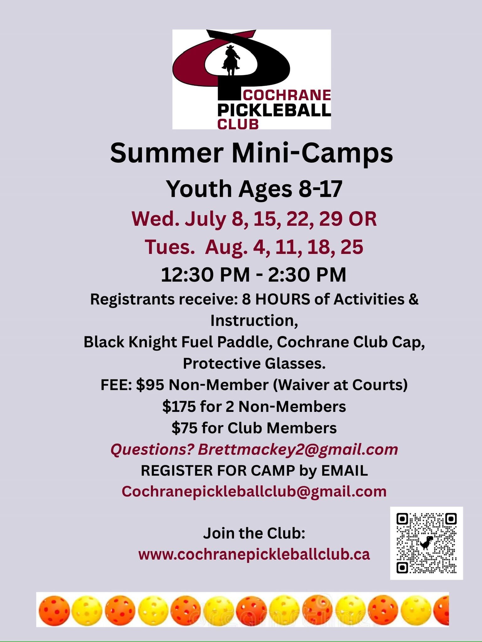 Mini camps for youth ages 8-17
