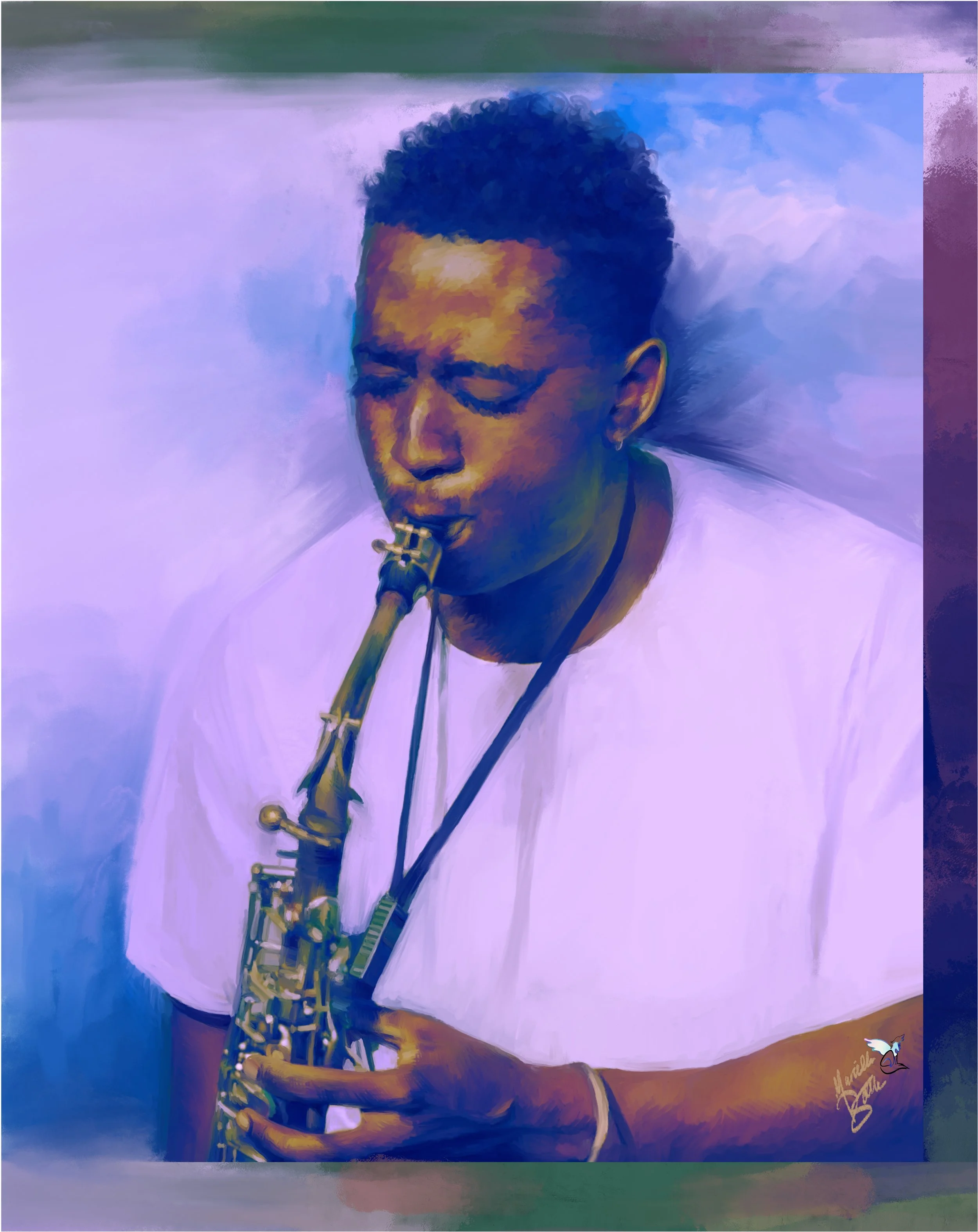Braxton Cook – Jazz-Inspired Digital Painting
This digital painting was created as a personal exploration inspired by Braxton Cook’s artistry and his album Who Are You When No One Is Watching. Unlike my earlier commissions, this piece was not request