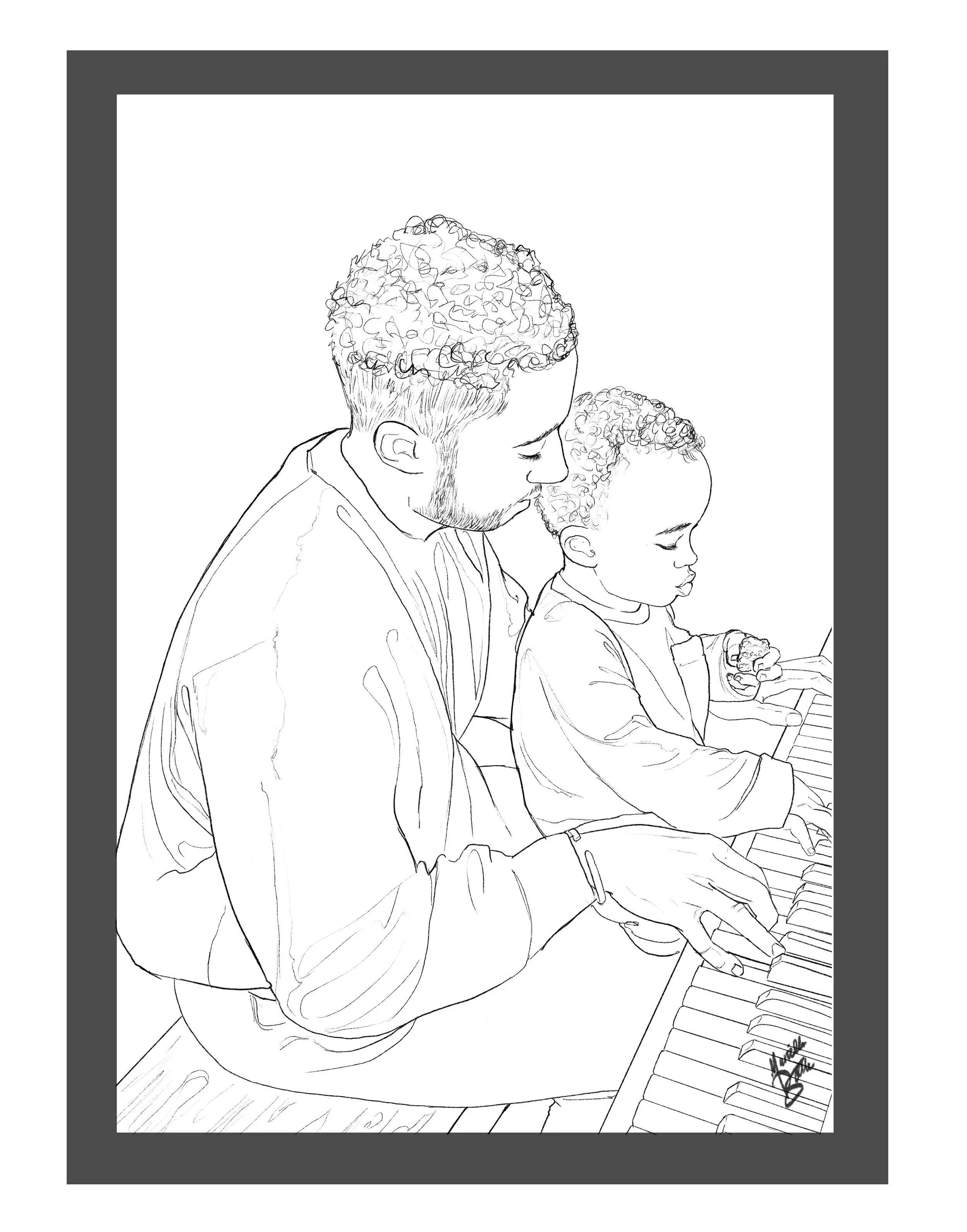 Braxton Cook – Birthday 
On March 27, I had the privilege of creating a special birthday drawing for Braxton Cook. Knowing how deeply he values his family — a theme that runs through much of his music, often inspired by his wife and child — I chose t