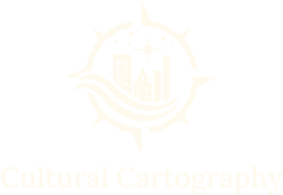 Logo with cityscape, star, and waves, and the text 'Cultural Cartography' underneath.
