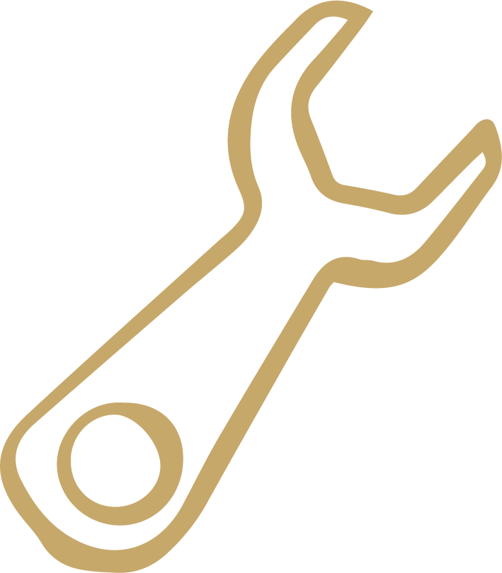 Outline drawing of a wrench