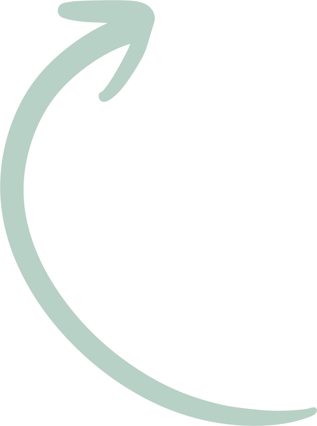 A black background with a light green, curved arrow pointing counterclockwise.