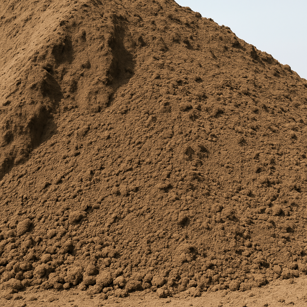 Close-up of a large mound of soil or dirt with a rough, uneven surface.