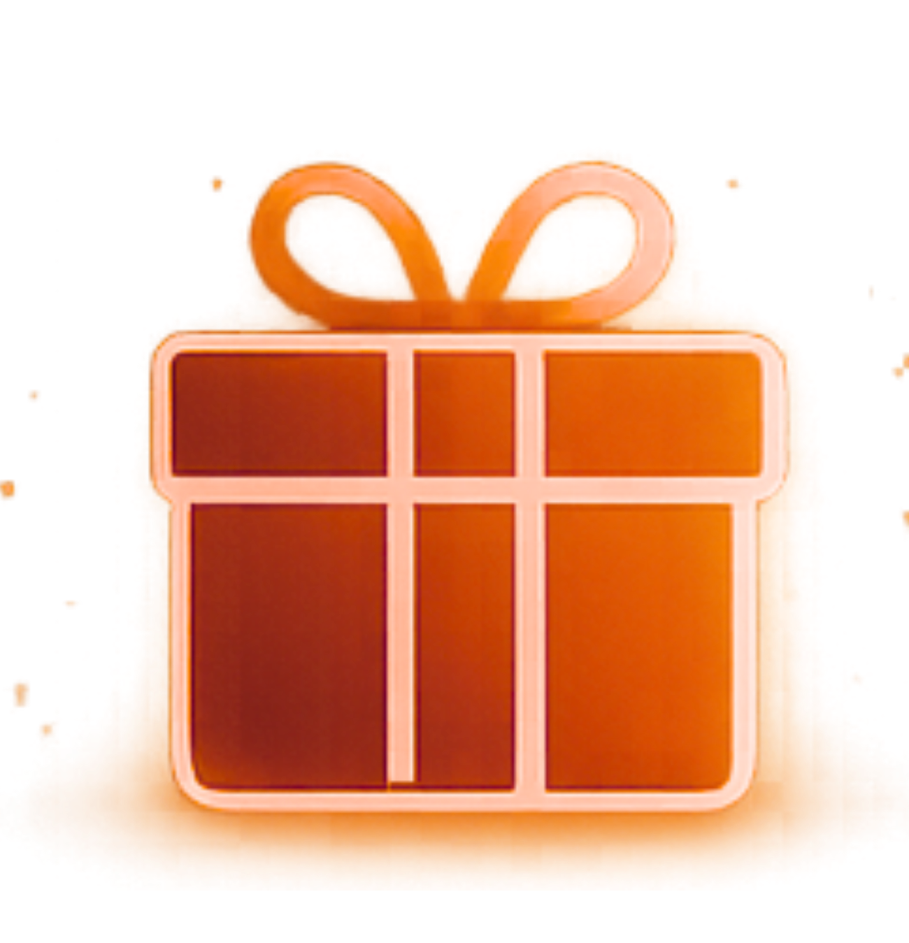 Un symbole de cadeau de Noël en forme de boîte avec un ruban en haut.