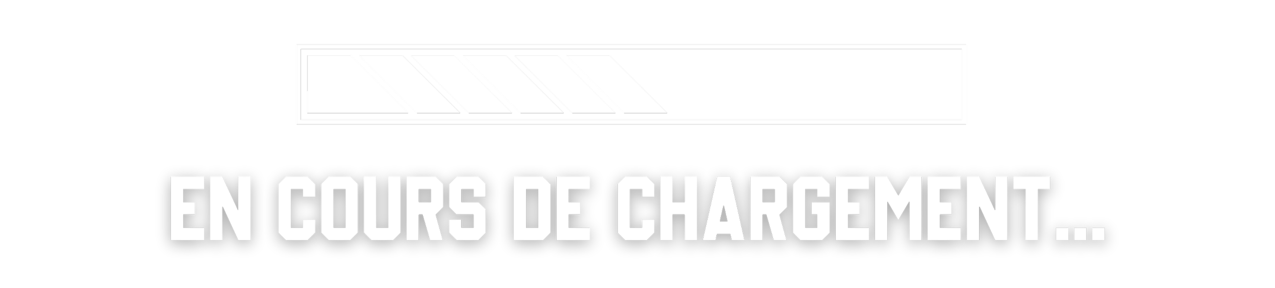 Message en français indiquant 'En cours de chargement...' avec une barre de progression graphique au-dessus.