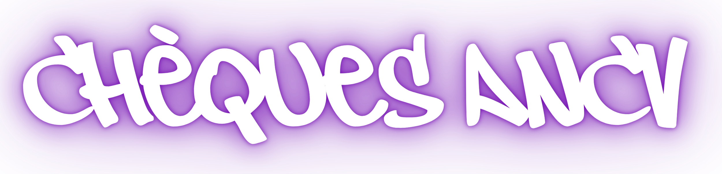 Logo avec le mot 'Chickosac' écrit en blanc sur un fond violet avec un motif ondulé.