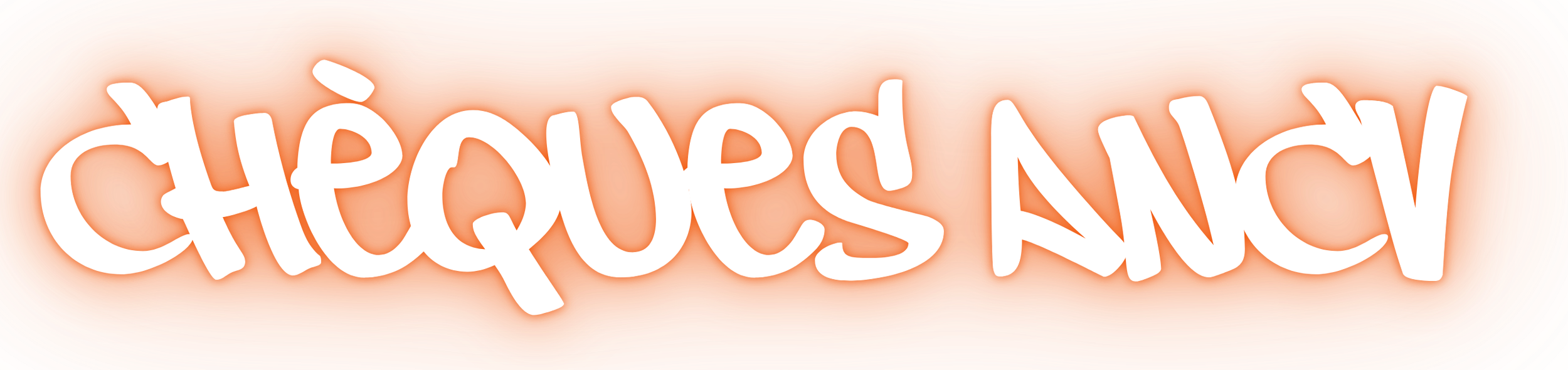 Texte en blanc disant "CHOCOLAT NOIR" sur un fond orange avec des dégradés.