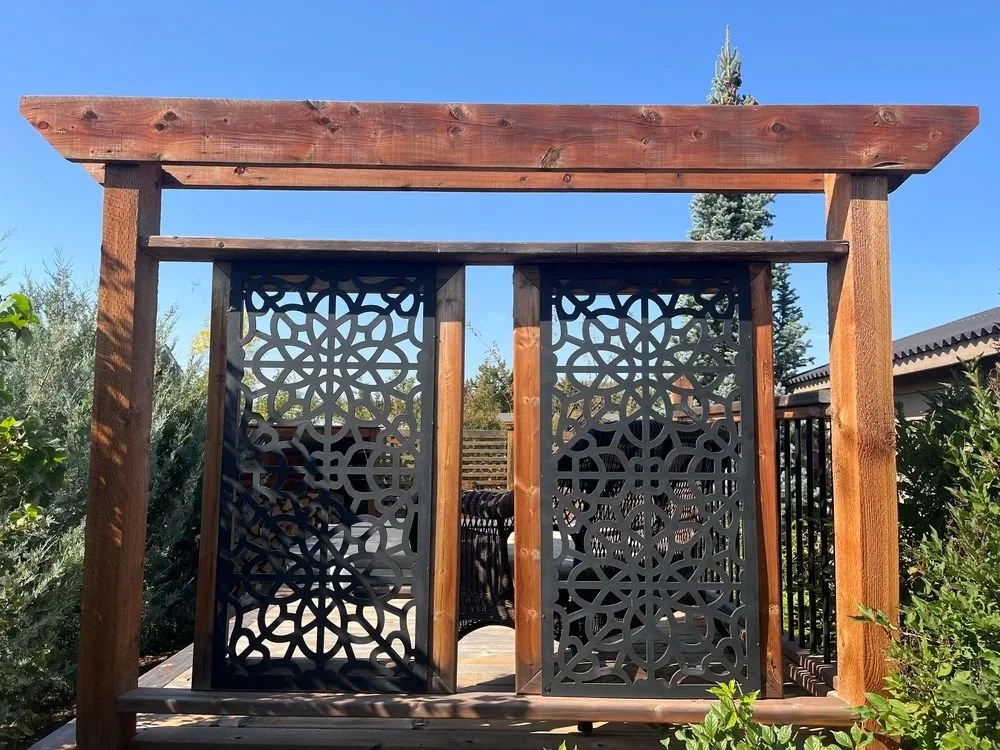 Custom Wood and Metal Privacy Gate for Patio or Garden