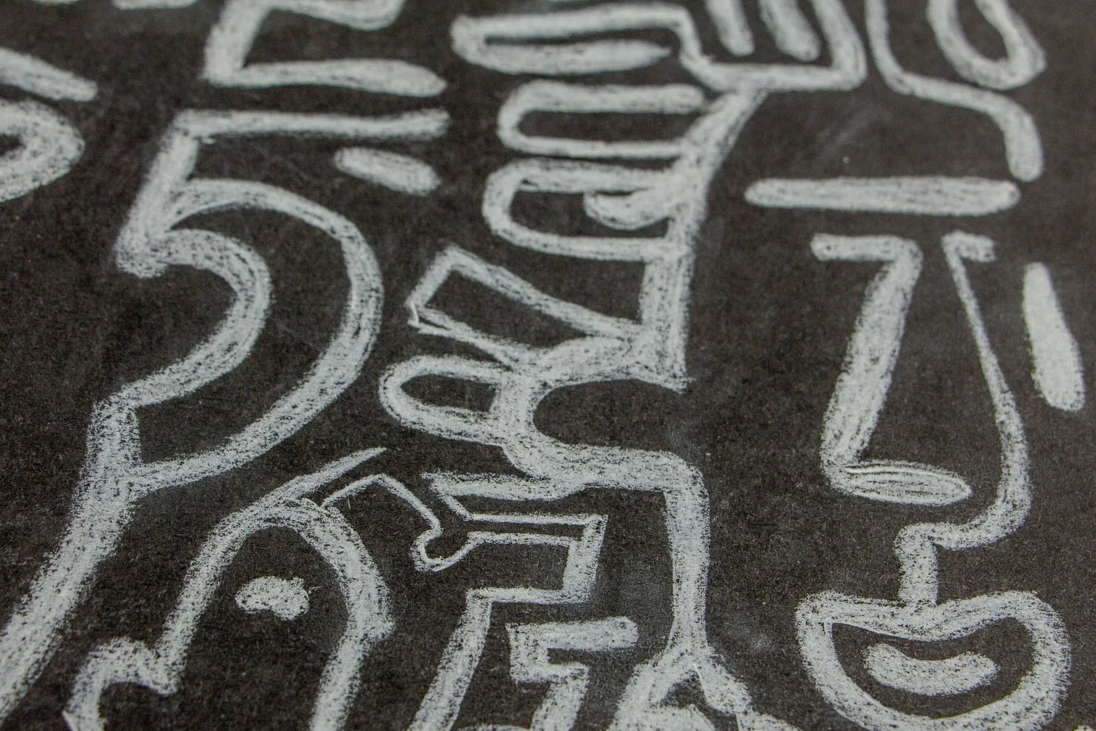 Synaptic Mythos 004 detail: serpentine run, broad channel flanked by tight symbols; hand-drawn texture clearly rendered