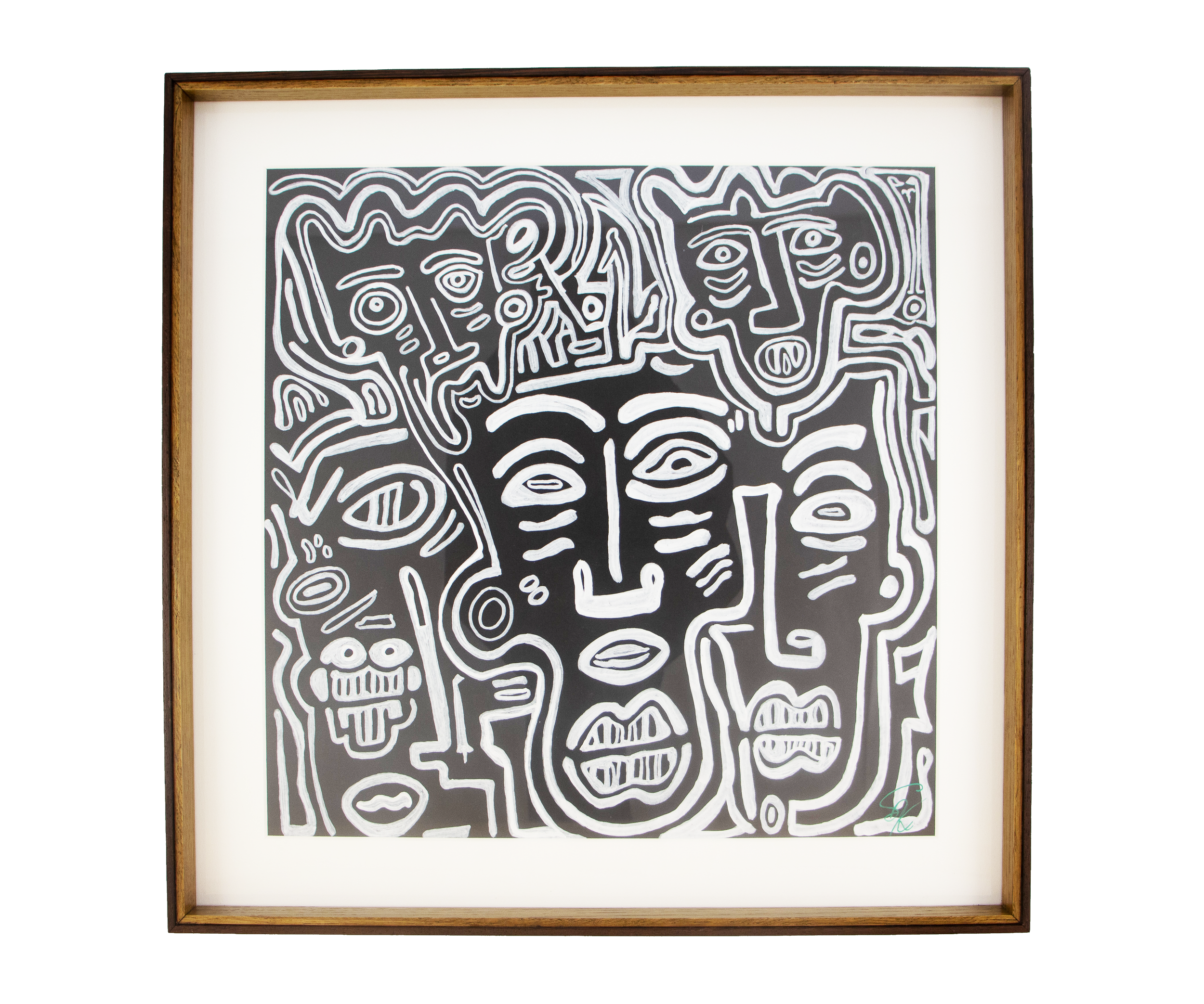Name the heat precisely and anger turns into workable signal; tension becomes information. Metamorphic Entwining: 003; ink on paper; oak frame with a subtle wengé edge; frame accent: palissander.