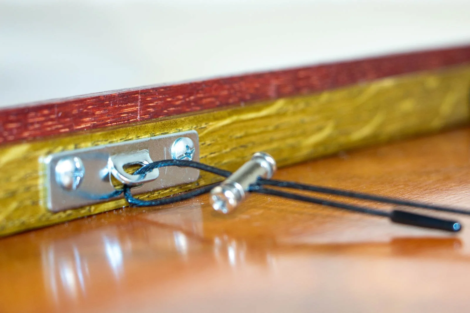 Formless Equation 004 frame back: full panel with hanging wire across center, olive-green inner rim visible