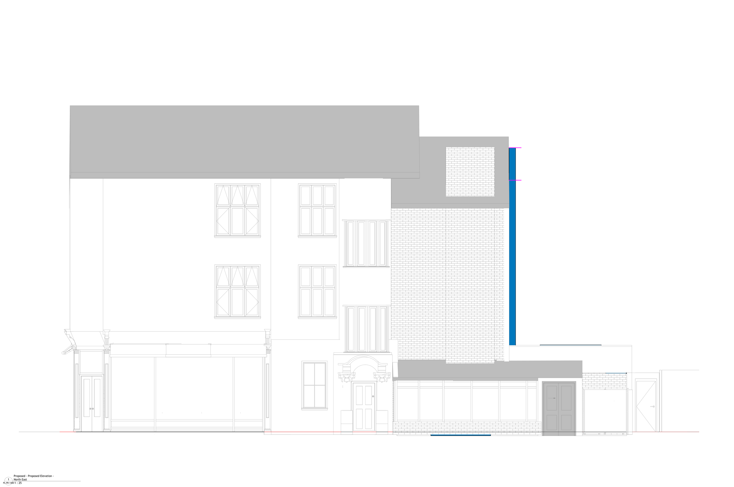 Proposed Elevation — Kew Road frontage.