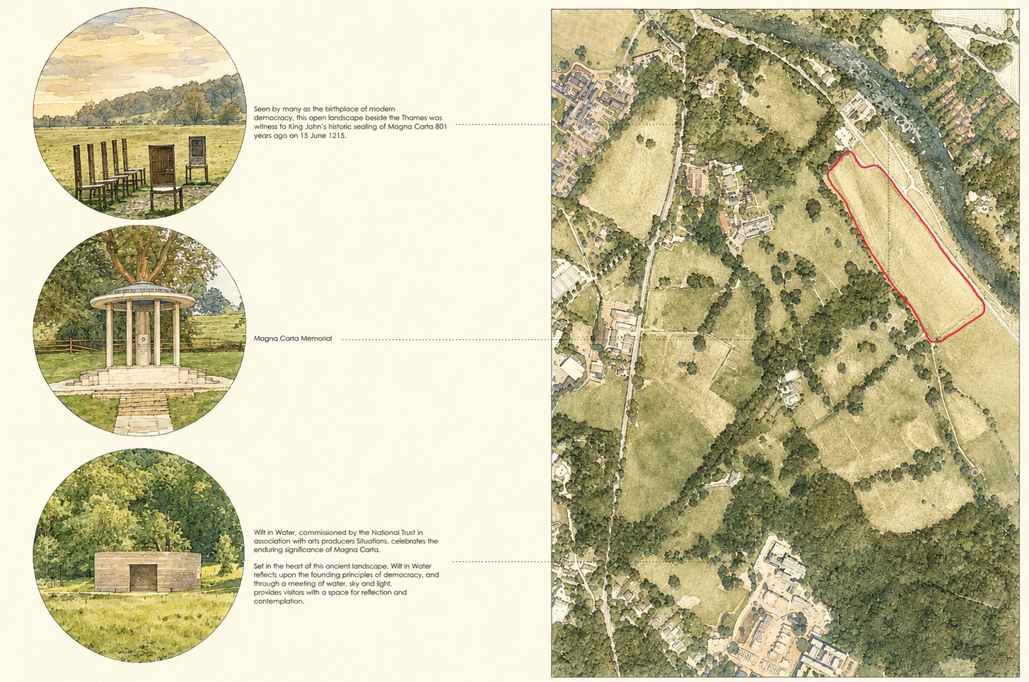 Context Study — Watercolour board exploring the cultural and landscape setting of the site.