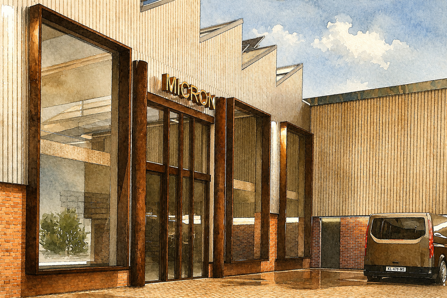 Confidential specialist commercial facility concept in Lancing, West Sussex, showing a contemporary industrial exterior.