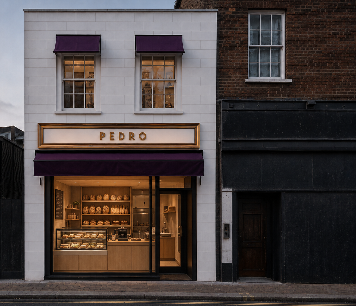 RLS/02 · SHOPFRONT IDENTITY
AI-assisted design visualisation testing the frontage proportions, glazing and commercial presence.