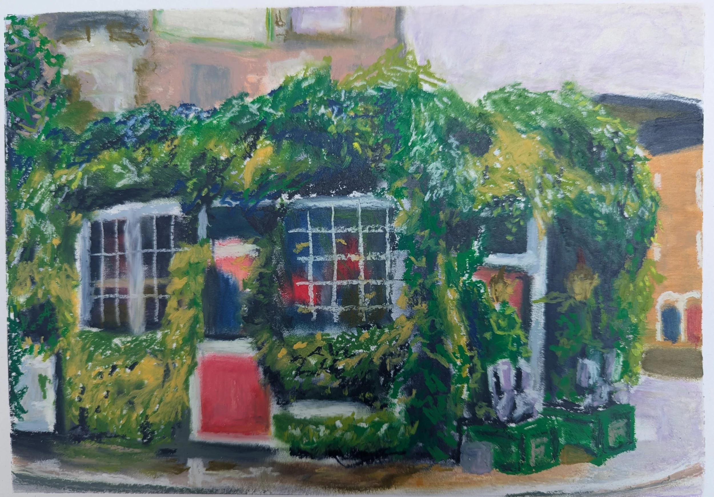 The Faltering Fullback, Oil pastel on cartridge paper, 21x30cm (A4) (SOLD)