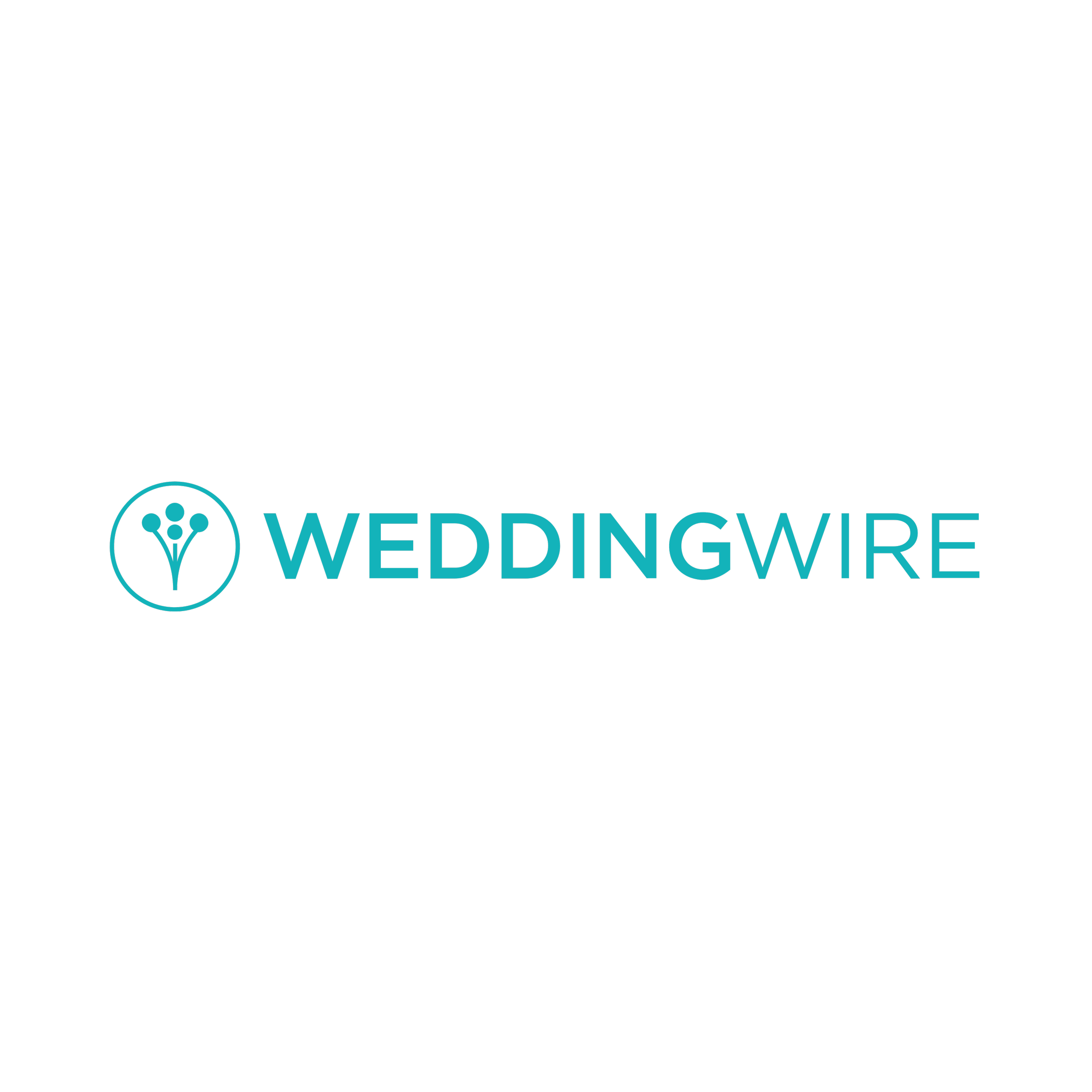 WeddingWire logo with a blue flower emblem and the company name in blue on a black background.