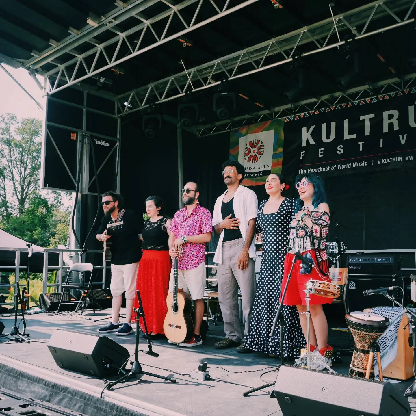 Thanks for the @nerudaarts.ca for having us at @kultrunworldmusic , thanks @ontarioartscouncil for the support, and thanks for these amazing artists for sharing their talents with me .

I was so honored to play my album Refugee in the Sea at the fest