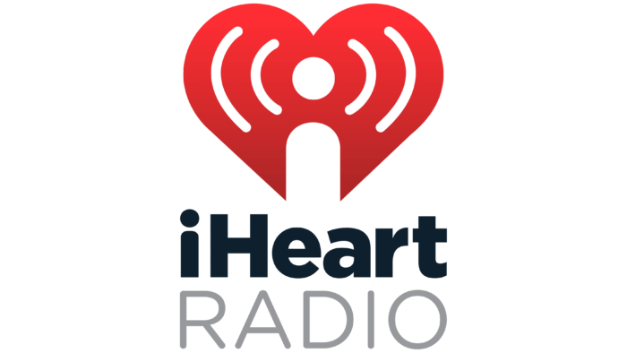 The image features the iHeartRadio logo, which includes a red heart with radio signals emanating from it, combined with the iHeartRadio text logo.