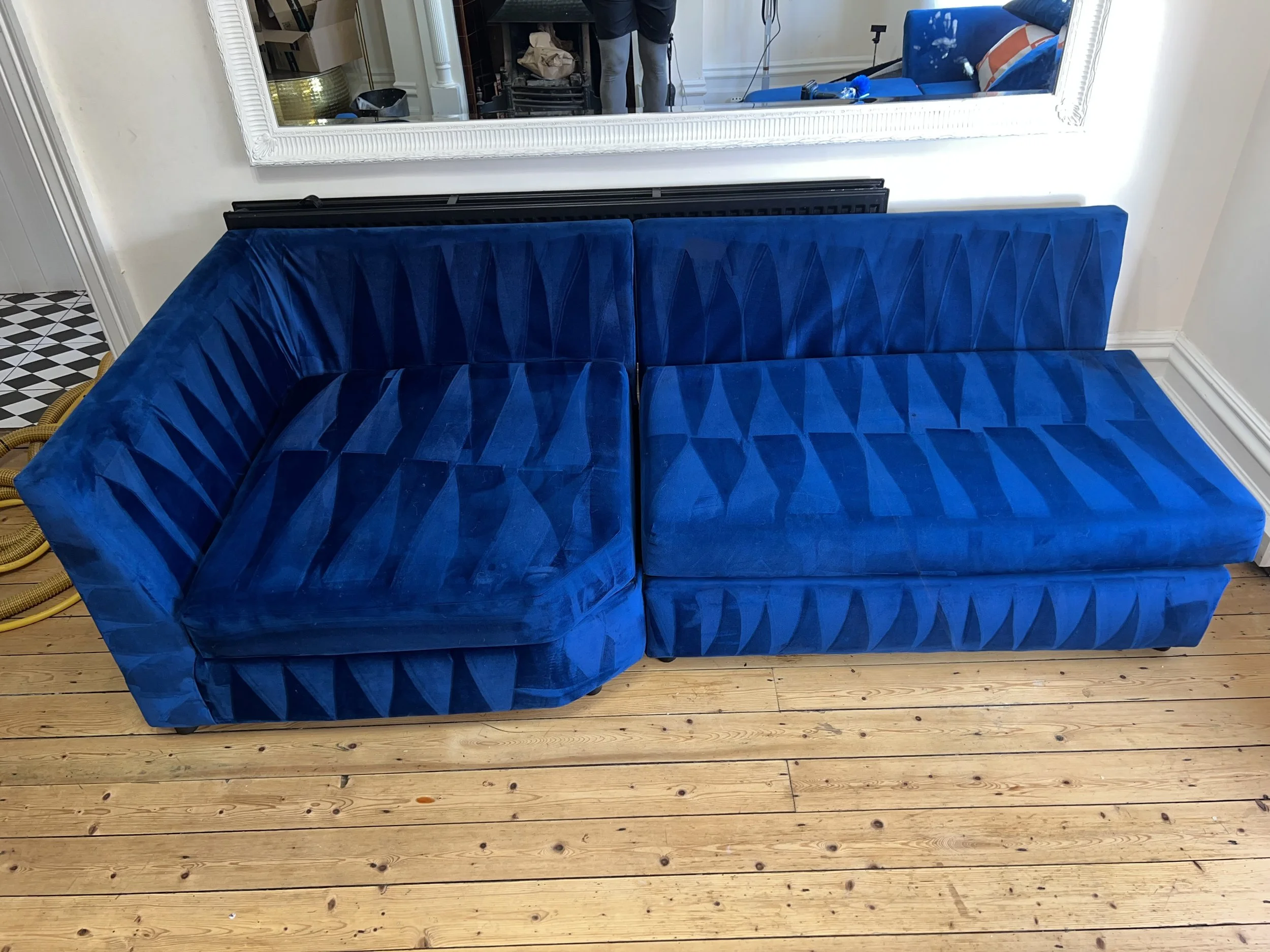 Upholstery cleaned professionally