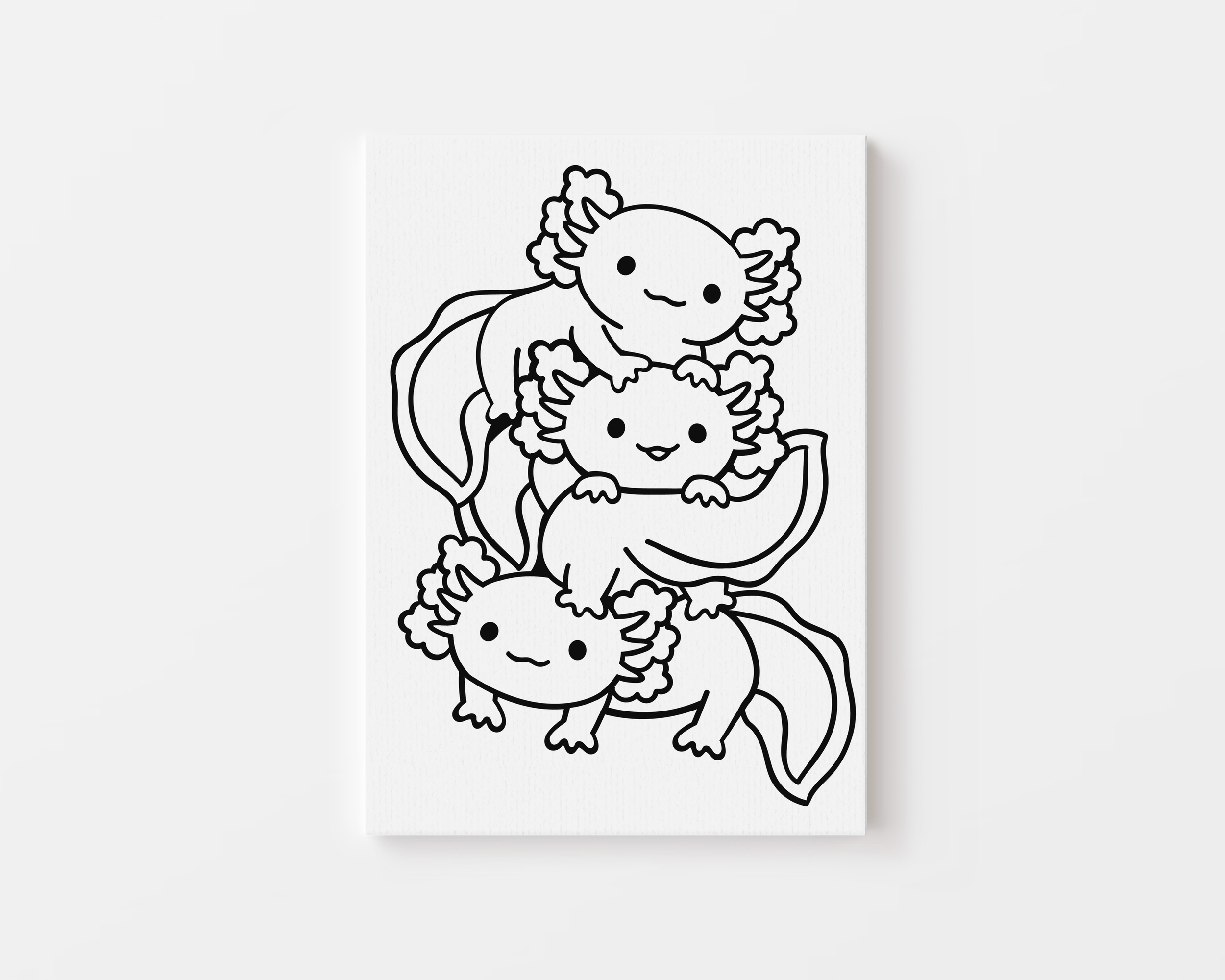 Axolotl Pile Up Canvas