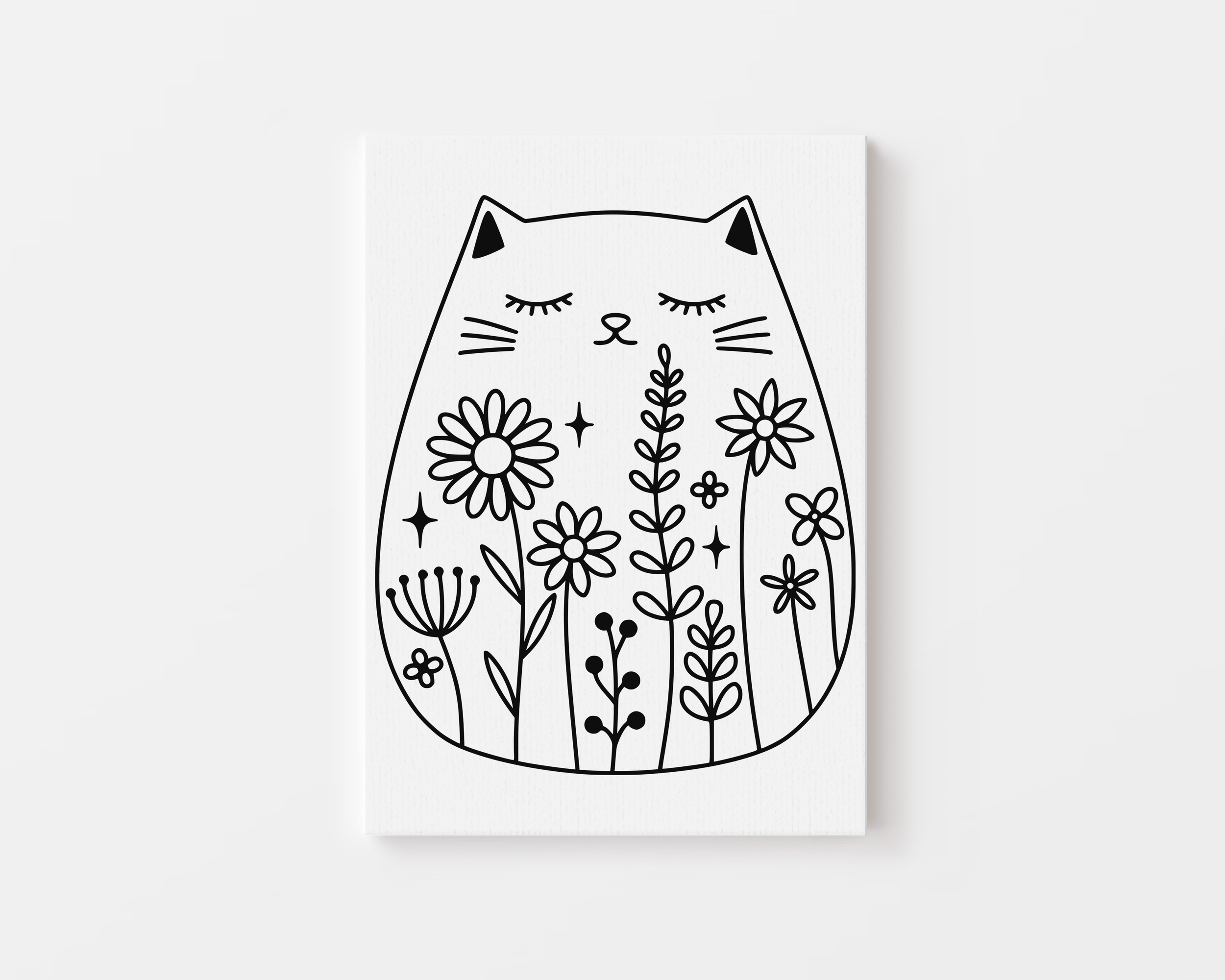 Floral Kitty Canvas
