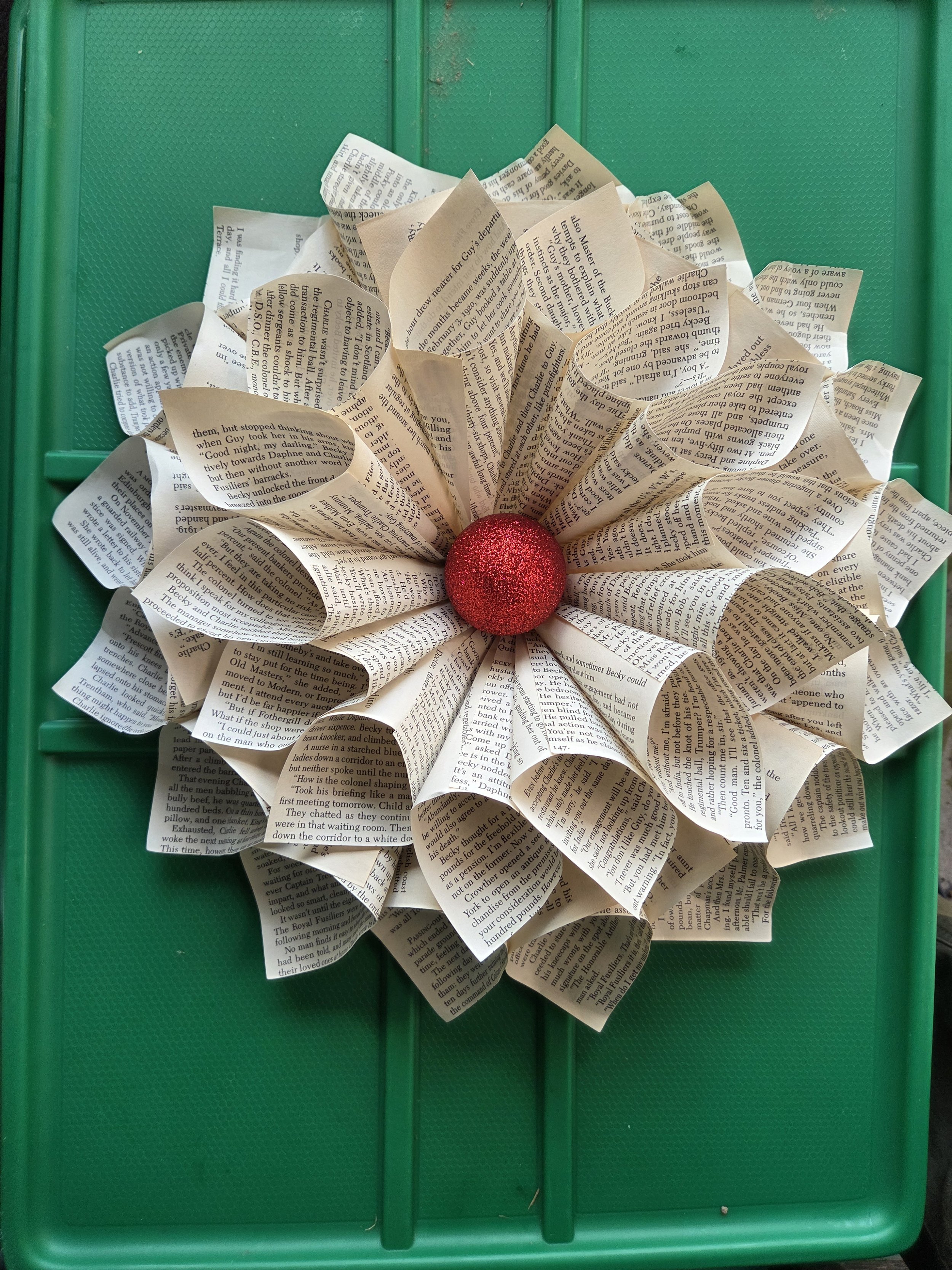 Book Page Wreath (Poinsettia) // 11-29 // Time 3-5p
