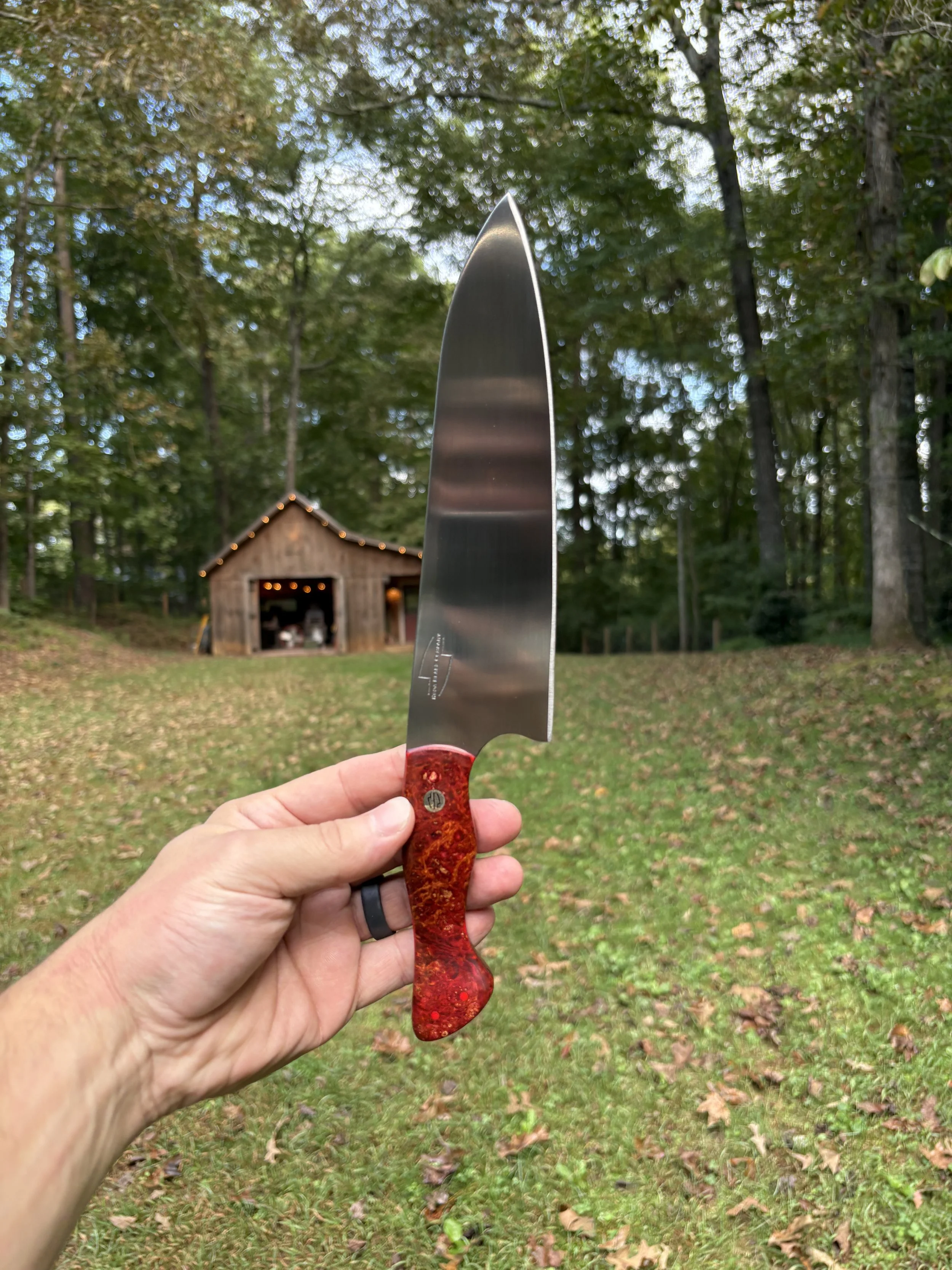 Koda Blade Honey Bee Red Box Elder Burl 1.JPG