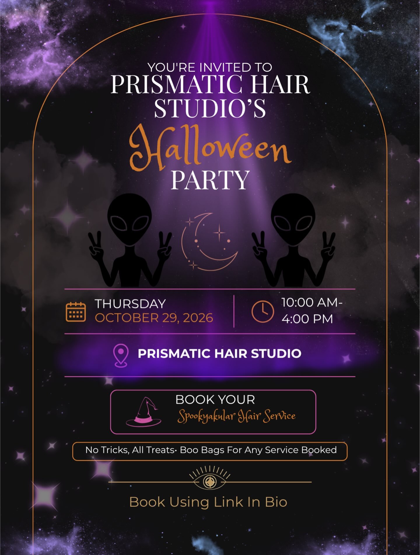 We will be out of this world 🛸 👽 🔮
And if you&rsquo;ve ever been to one of our events you know the swag bags are worth it enough 💙💜🖤🧡
