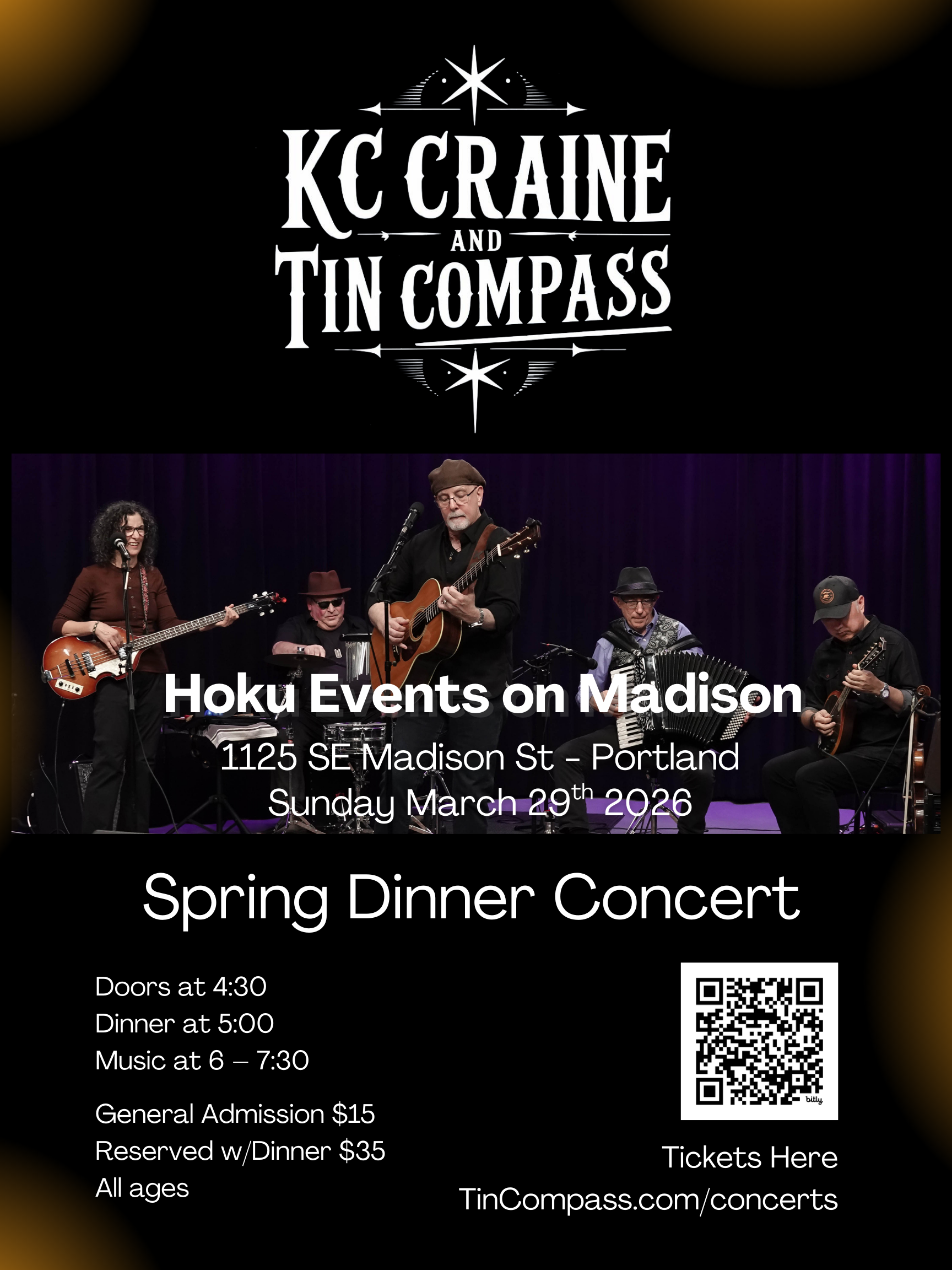 KC Craine & Tin Compass-Spring Dinner Show
