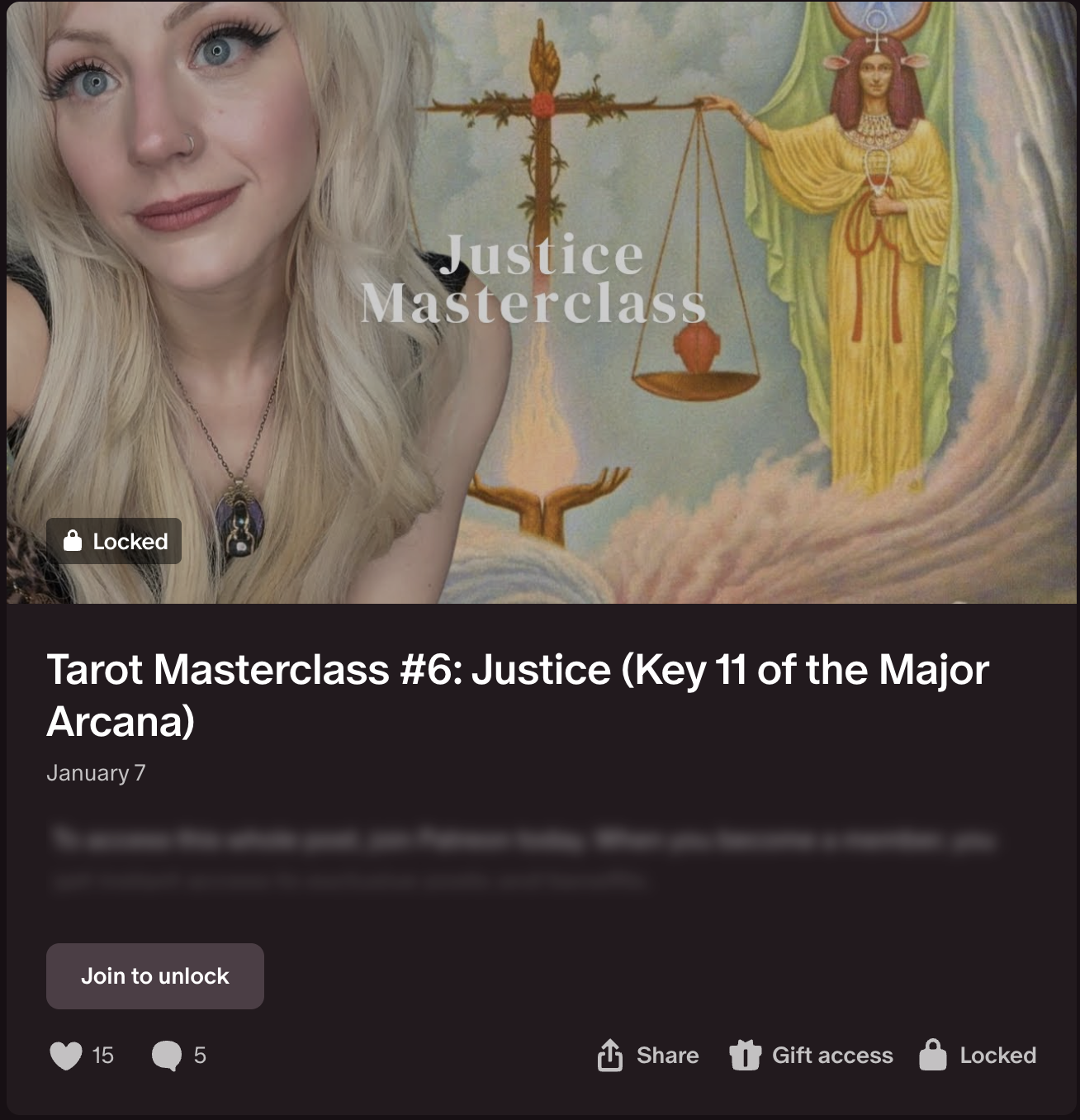 ruby wolf's patreon teaching tarot masterclass