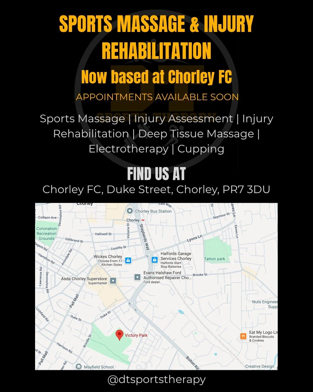 NEW LOCATION 🏡

In the next few weeks, appointments will be available for my new clinic, based at Chorley FC's Victory Park.

A little bit of prep work is needed before I welcome clients from all walks of life. Office workers, gym-goers, athletes - 
