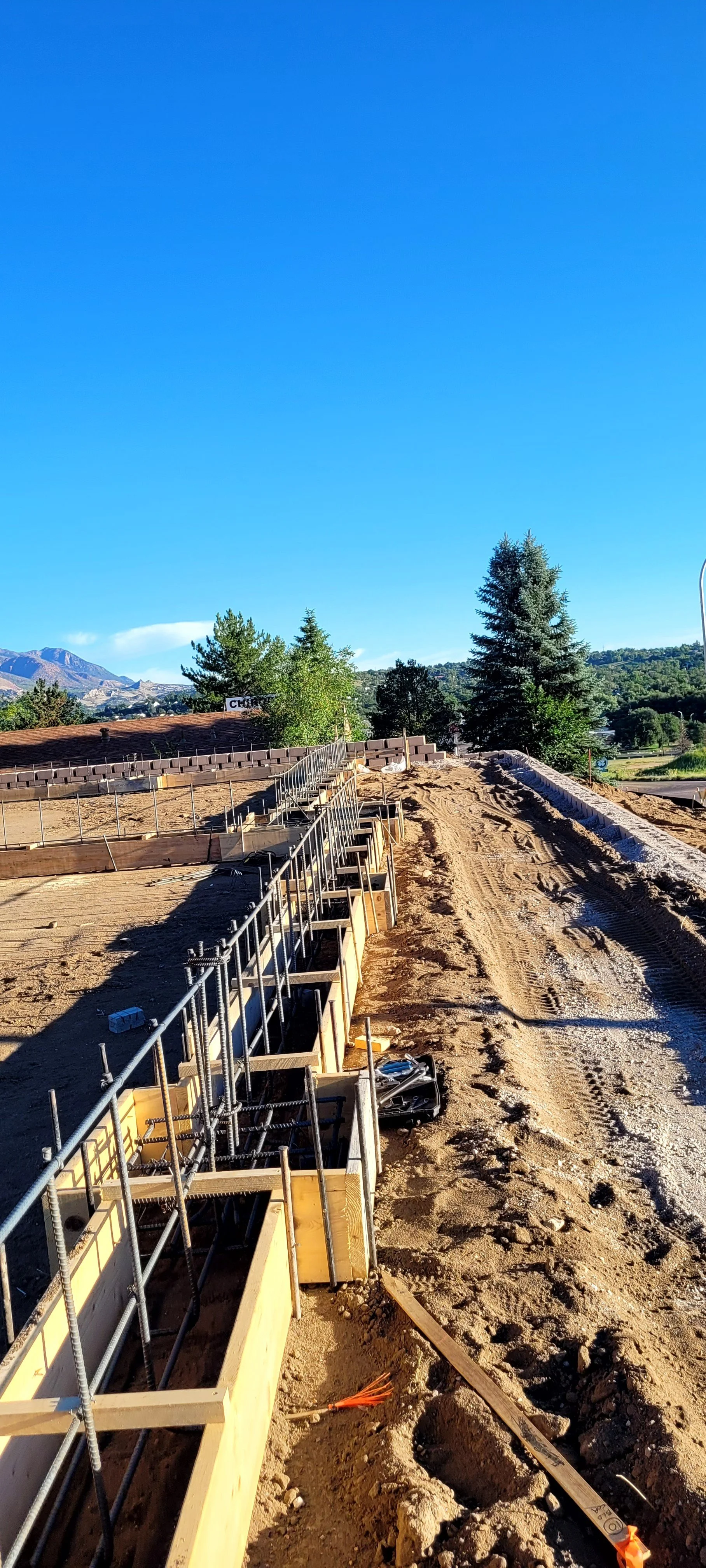 East footer forms with rebar