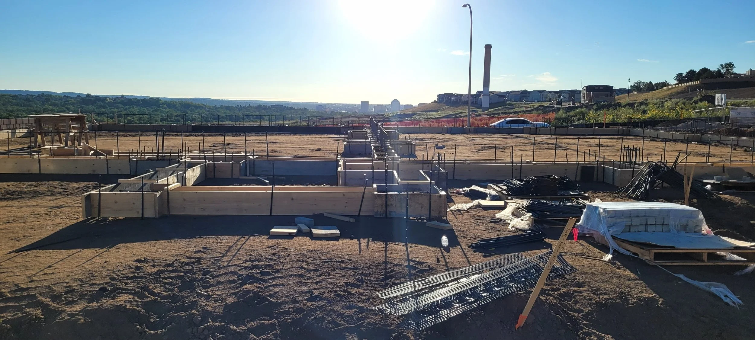 entry way footer forms from west (parking lot side) looking eastward