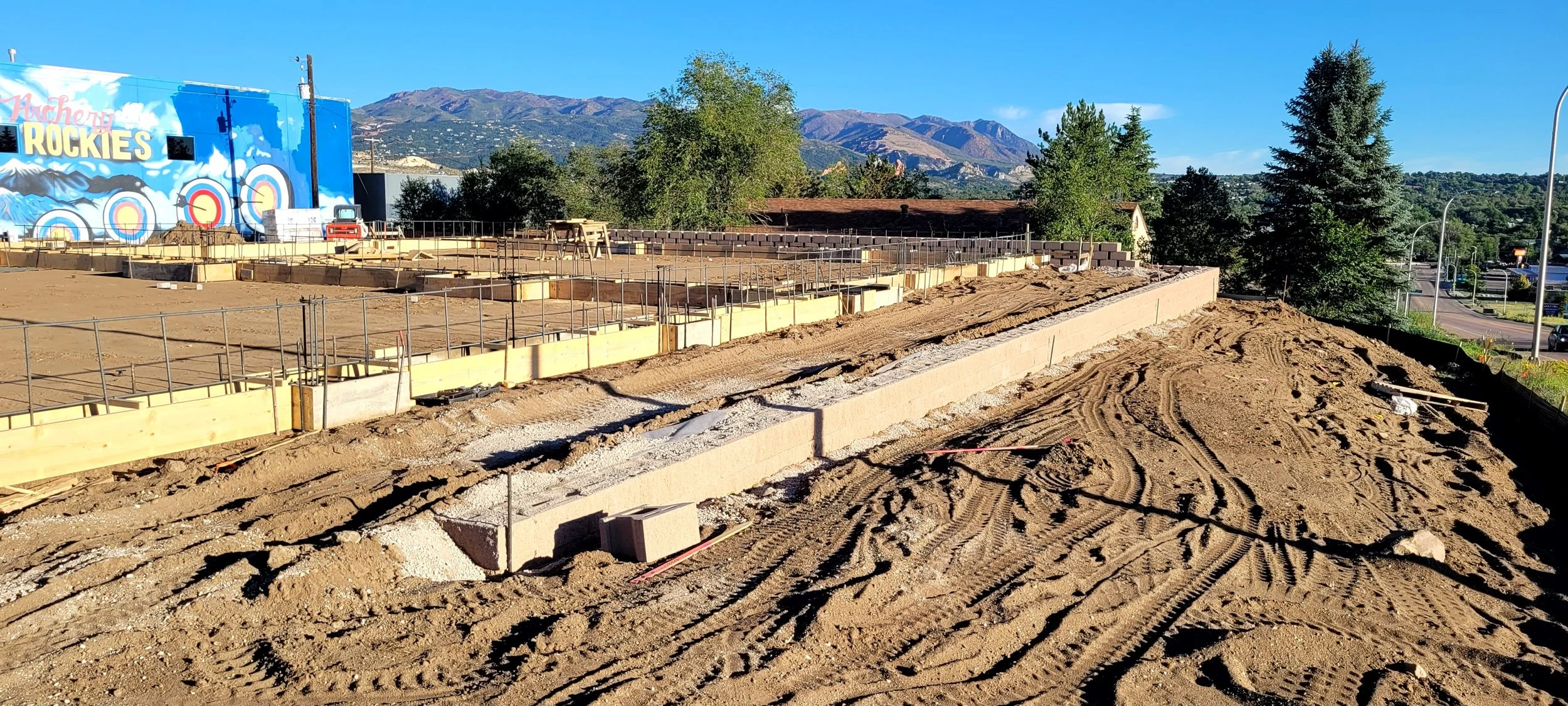 East footer wall & retaining wall (21st street side)