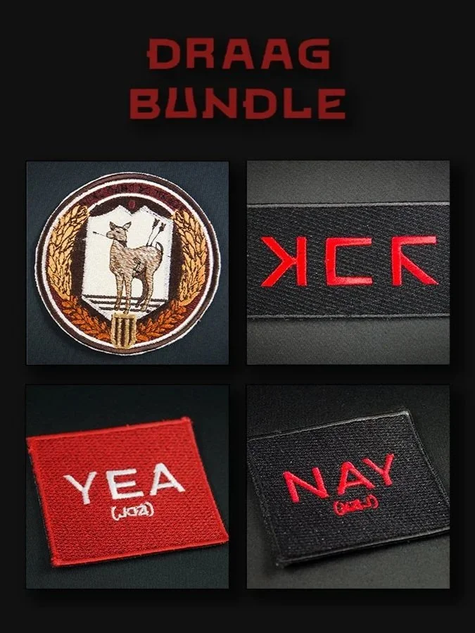 Keposhka-Inspired Embroidered Iron-On Patches Featuring the Emblem of Draag