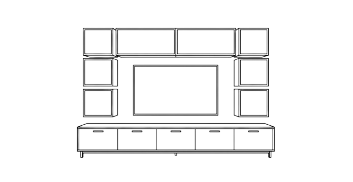 Modular/Custom Media Wall System (e.g., IKEA BESTÅ)