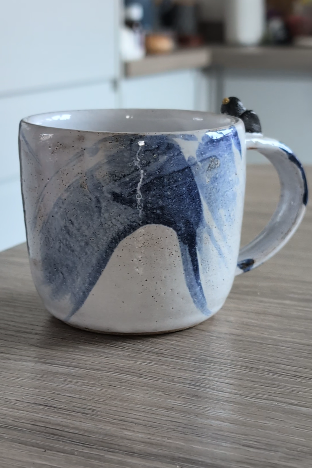 Charming Blackbird Handle Mug