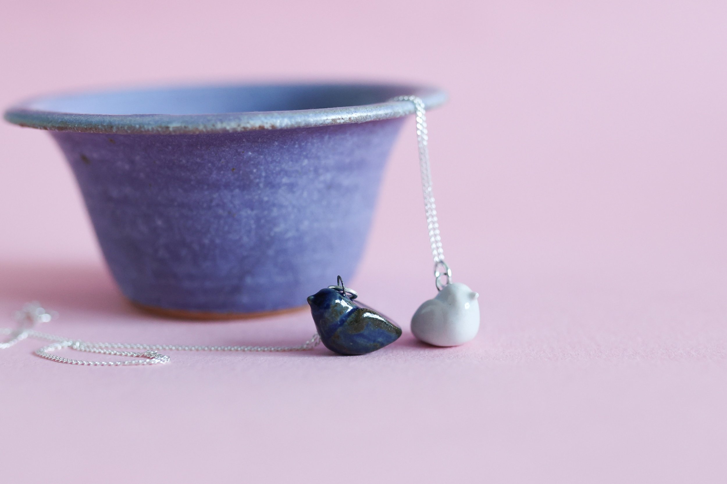 Ceramic bird pendant