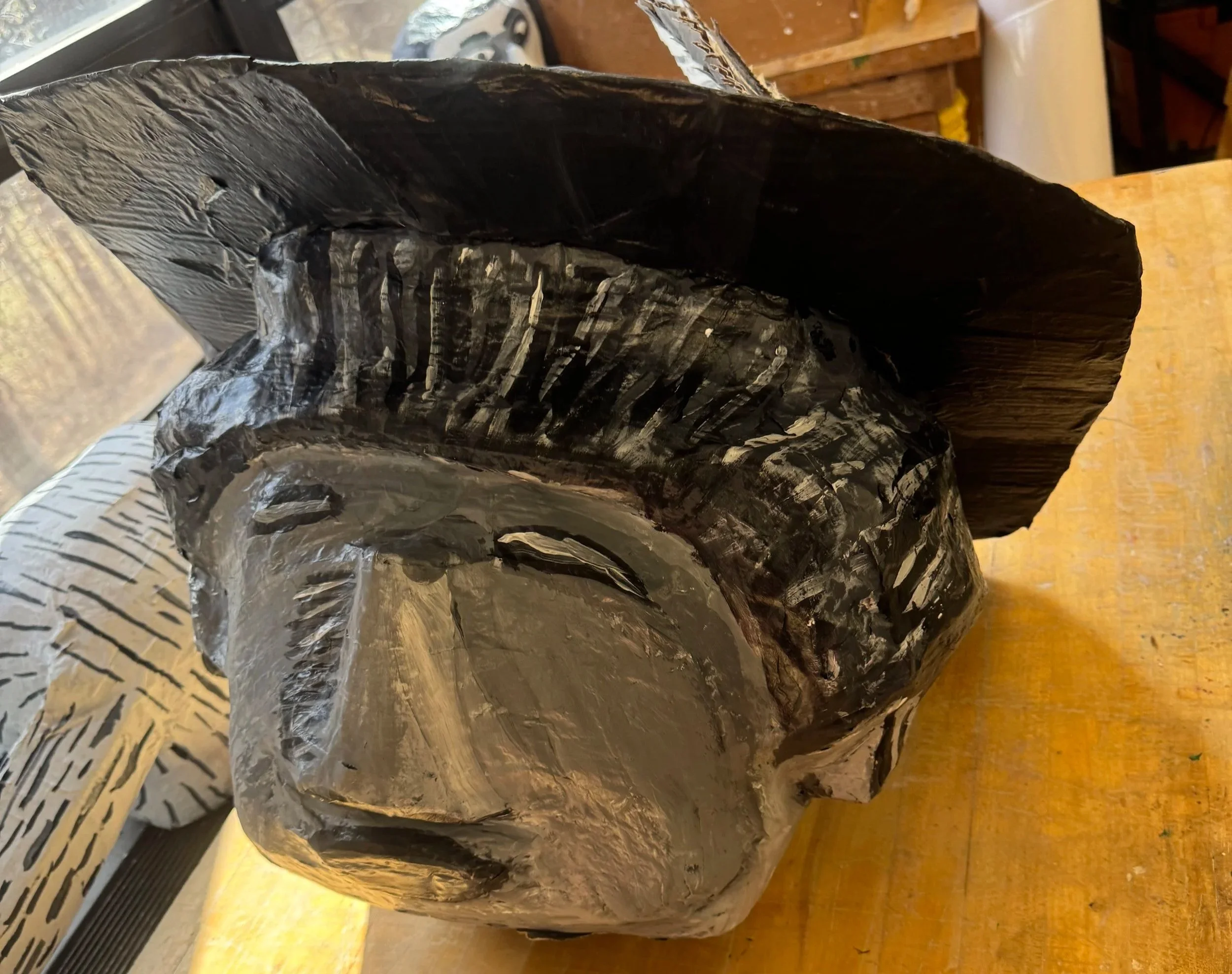 Briwolf's Madam CJ Walker Edward Gorey Style Paper Mache Head [2024] [Medium: Paper Mache, Acrylic, Carboard]