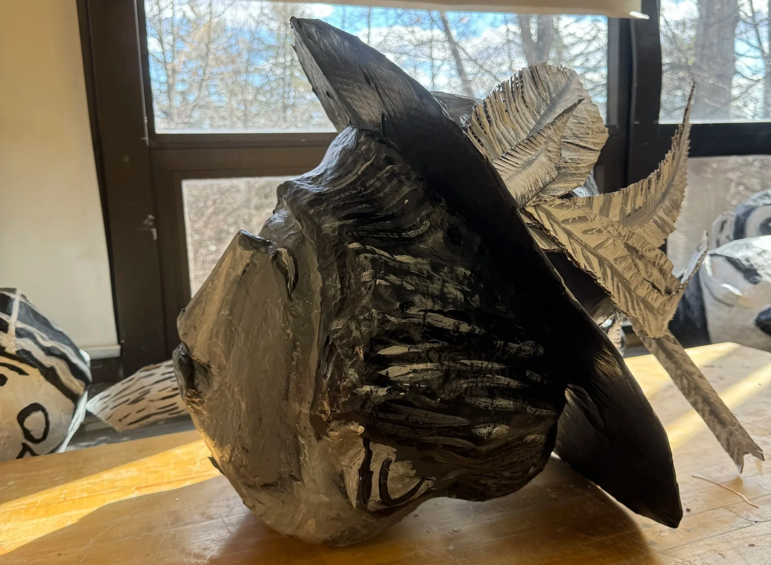 Briwolf's Madam CJ Walker Edward Gorey Style Paper Mache Head [2024] [Medium: Paper Mache, Acrylic, Carboard]