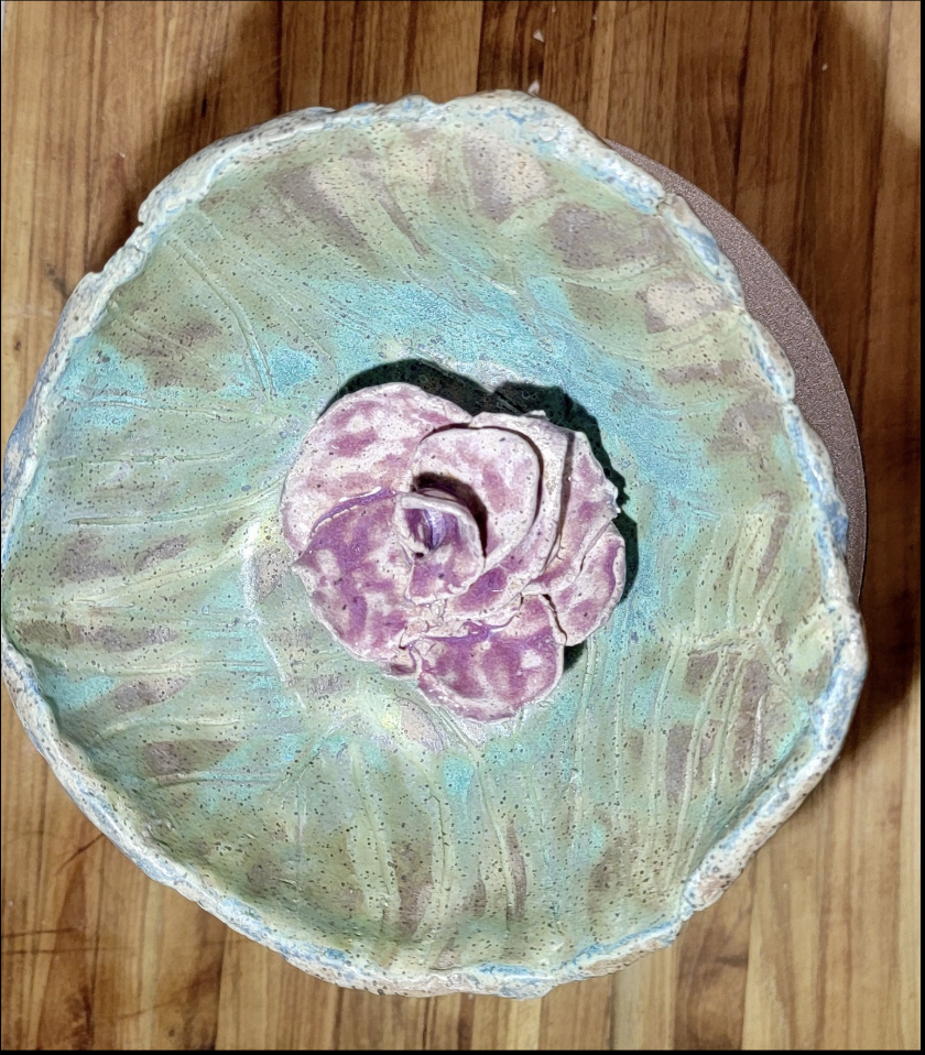 Top view of lily and plant